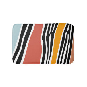 Farbige abstrakte Formen mit Zebradruckdesign Badematte