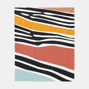 Farbige abstrakte Formen mit Zebradruckdesign Fleecedecke