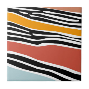 Farbige abstrakte Formen mit Zebradruckdesign Fliese