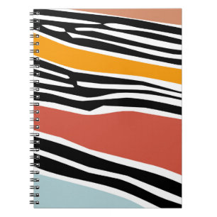 Farbige abstrakte Formen mit Zebradruckdesign Notizblock
