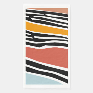 Farbige abstrakte Formen mit Zebradruckdesign Serviette