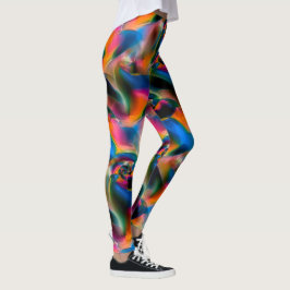 Farbige, abstrakte, gedrehte Linien in heller Skul Leggings