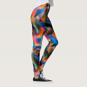 Farbige, abstrakte, gedrehte Linien in heller Skul Leggings