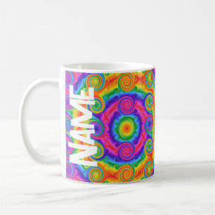 Farbige Abstrakte Gefärbte Krawatte Trippy Hippie  Kaffeetasse
