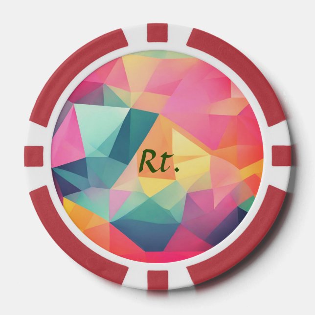 Farbige abstrakte geometrische Formen fügen Buchst Pokerchips (Vorderseite)