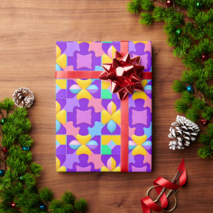 Farbige Abstrakte geometrische Muster Geschenkpapier