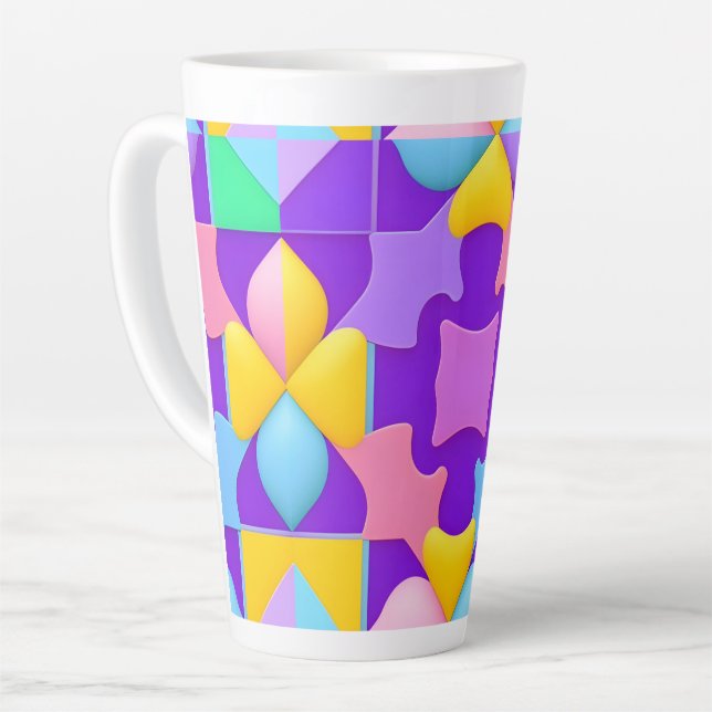 Farbige Abstrakte geometrische Muster Milchtasse (Linke Ecke)
