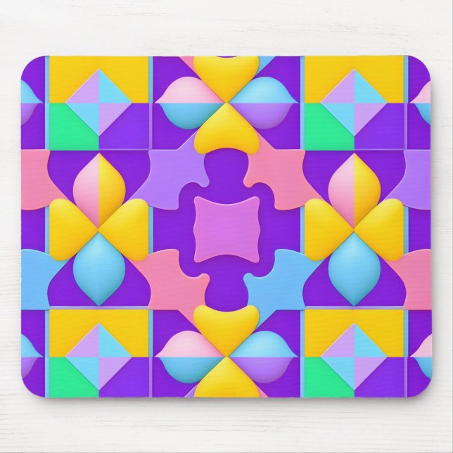 Farbige Abstrakte geometrische Muster Mousepad (Vorne)