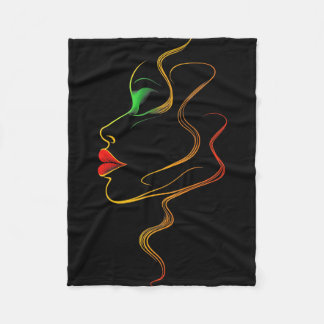 Farbige abstrakte Gesichtslinienkunst Juneteenth S Fleecedecke