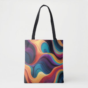 Farbige Abstrakte, glänzende Linien Tasche