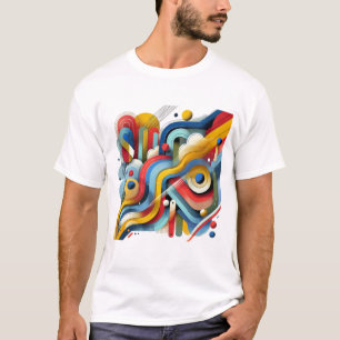 Farbige Abstrakte Grafik Weiß T-Shirt