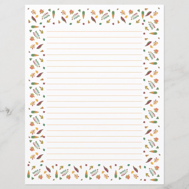 Farbige Abstrakte Herbstleaves Linder Stationery (Vorderseite)