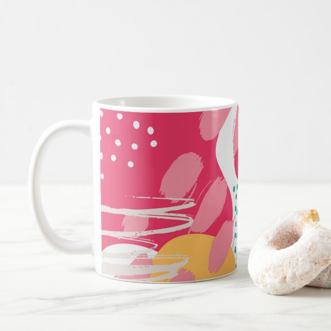 Farbige Abstrakte Kaffeetasse (Mit Donut)