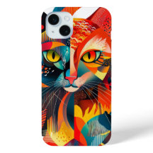 Farbige abstrakte Katze - geometrisches 🎨 🐱