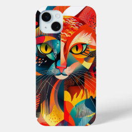 Farbige abstrakte Katze - geometrisches 🎨 🐱 Case-Mate iPhone Hülle