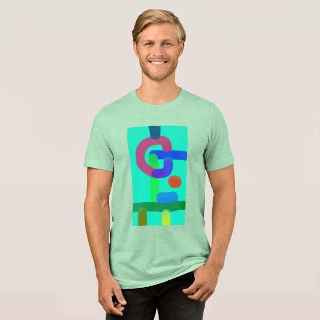 Farbige abstrakte Kunst 13 Tri-Blend Shirt (Vorderseite voll)