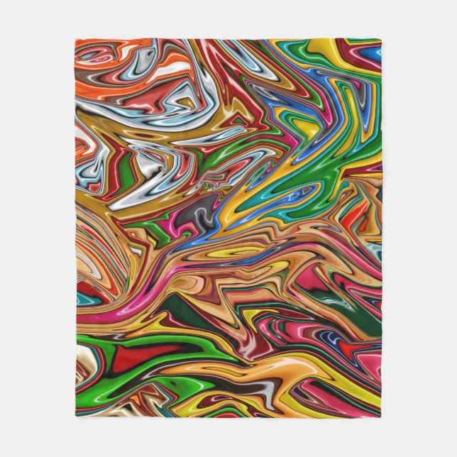 Farbige abstrakte Kunst Fleecedecke (Vorderseite)