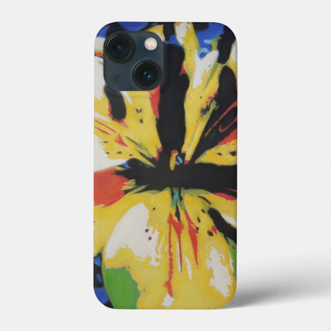 Farbige abstrakte Kunst, gelb und schwarz Case-Mate iPhone Hülle (Rückseite)
