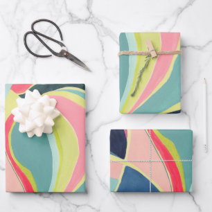 Farbige abstrakte Kunst-Geschenkpapier Geschenkpapier Set