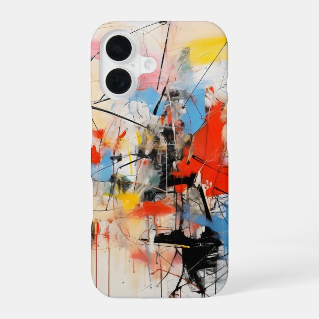 Farbige abstrakte Kunst iPhone 16 Hülle (Rückseite)