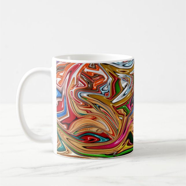 Farbige abstrakte Kunst Kaffeetasse (Links)