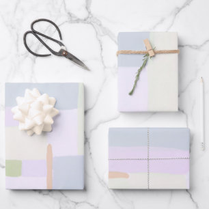 Farbige abstrakte Kunst Pastell-Geschenkpapier Geschenkpapier Set