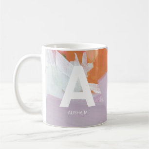Farbige abstrakte Kunst personalisiertes Monogramm Kaffeetasse
