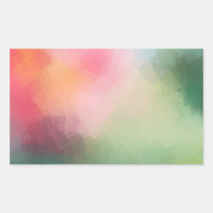 Farbige abstrakte Kunst Pink Rot Gelb Blau Blank Rechteckiger Aufkleber