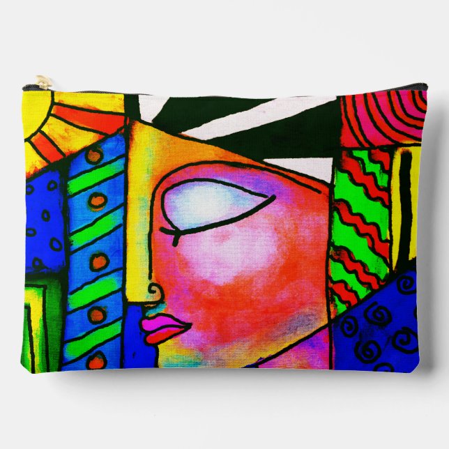 Farbige Abstrakte Kunst Zeitung Nähtasche Zubehörtasche (Vorderseite)