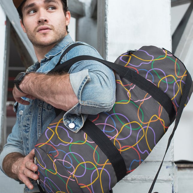 Farbige Abstrakte Linienmuster Duffle Bag (Von Creator hochgeladen)