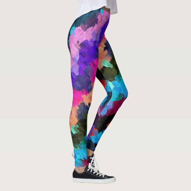 Farbige Abstrakte Malerei #17 Leggings (Rechts)
