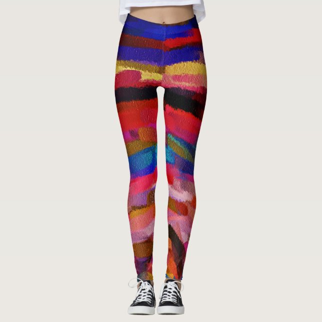 Farbige Abstrakte Malerei #5 Leggings (Vorderseite)
