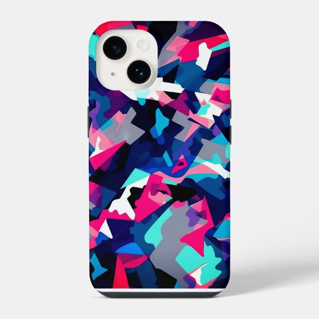 Farbige abstrakte Malerei mit Wirbel und Spirale iPhone 14 Hülle (Rückseite)