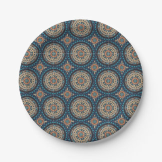 Farbige abstrakte Mandala-Muster Pappteller