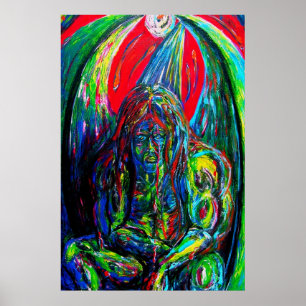 Farbige abstrakte Männer-Ölgemälde-Kunst Poster