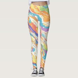 Farbige Abstrakte Marmordrucke Leggings