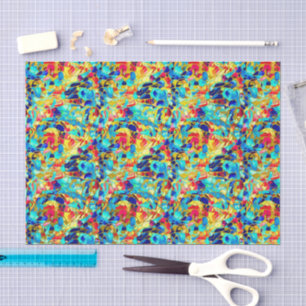 Farbige abstrakte Mosaik-Seeglas-Faux-Goldfolie Seidenpapier
