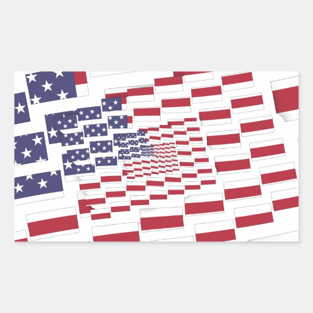 Farbige Abstrakte Multi-US-Flagge | Schlichter Hin Rechteckiger Aufkleber (Vorderseite)
