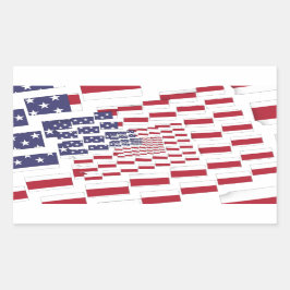 Farbige Abstrakte Multi-US-Flagge | Schlichter Hin Rechteckiger Aufkleber