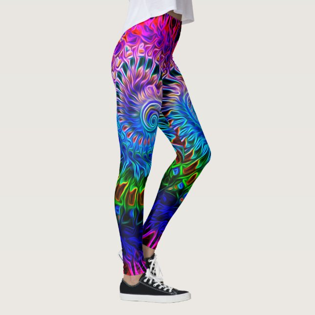 Farbige Abstrakte Muschel Design 2 - Leggings (Rechts)
