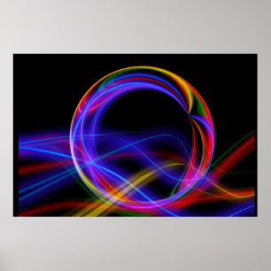 Farbige Abstrakte Neon Wirbel Kunstwerk Wand Poste Poster
