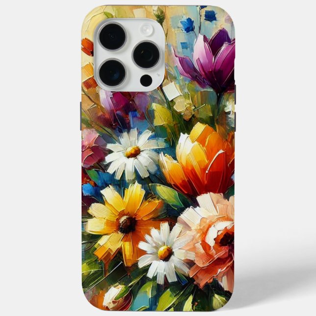 "Farbige Abstrakte Ölgemälde von Frühlingsblumen" Case-Mate iPhone Hülle (Rückseite)