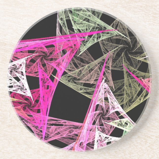 Farbige Abstrakte Origami Untersetzer (Vorne)