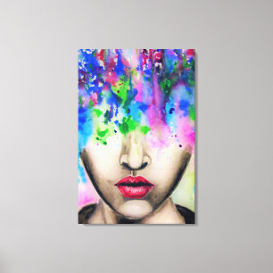 Farbige Abstrakte Paint Face Canvas drucken Leinwanddruck