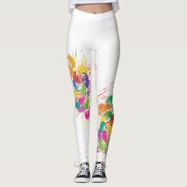 Farbige Abstrakte Paint Splashes / Spritzer Leggings
