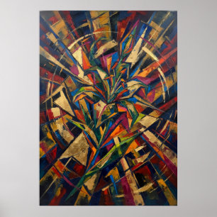 Farbige abstrakte Pflanzenposter Poster