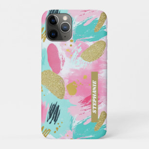 Farbige Abstrakte Pinselstriche - Minze & Rosa (1) Case-Mate iPhone Hülle