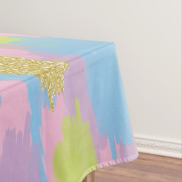 Farbige Abstrakte Pinselstriche Muster Monogramm Tischdecke