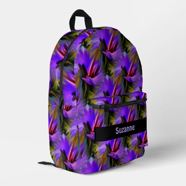 Farbige Abstrakte Pinselstriche Personalisiert Bedruckter Rucksack (Rückseitige Ecke links)