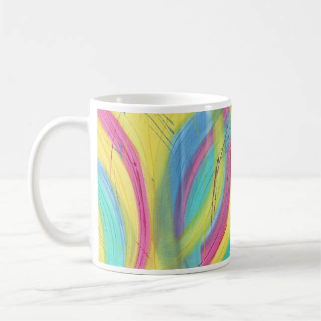 Farbige Abstrakte Pinselstriche Tasse (Links)